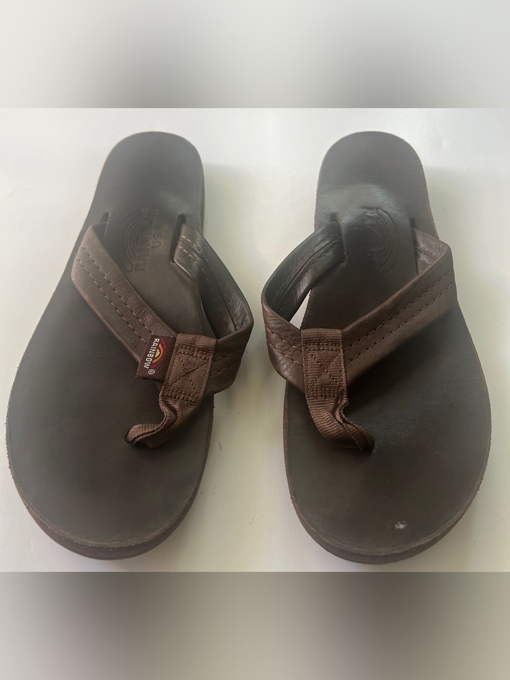 Rainbow Leather Sandals Single Layer